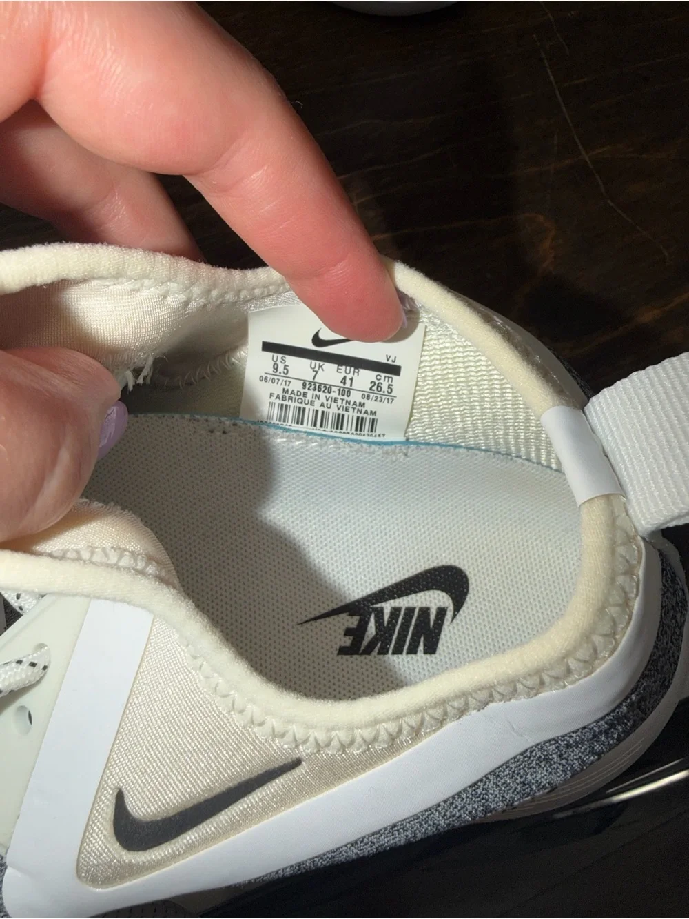 Nike Women's Grey and Cream Athletic Sneakers